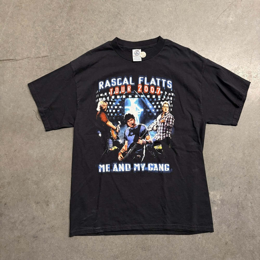 Rascal Flatts Tour 2007 Me and My Gang Concert T-Shirt Black Delta Large